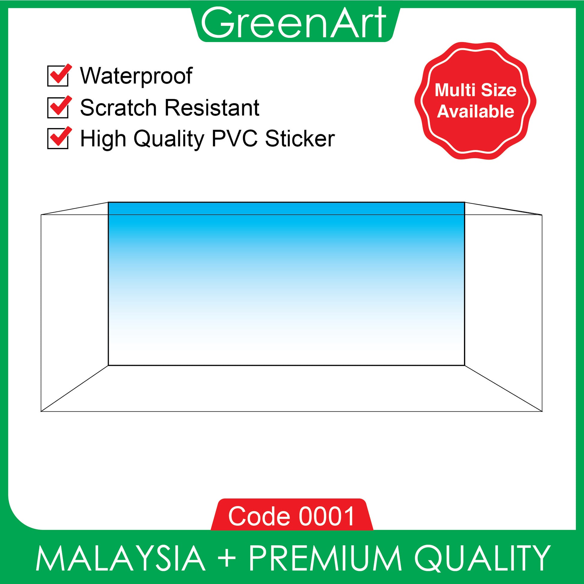 Premium quality aquarium background sticker gradient color sky blue fish tank decoration sticker akuarium鱼缸造景图